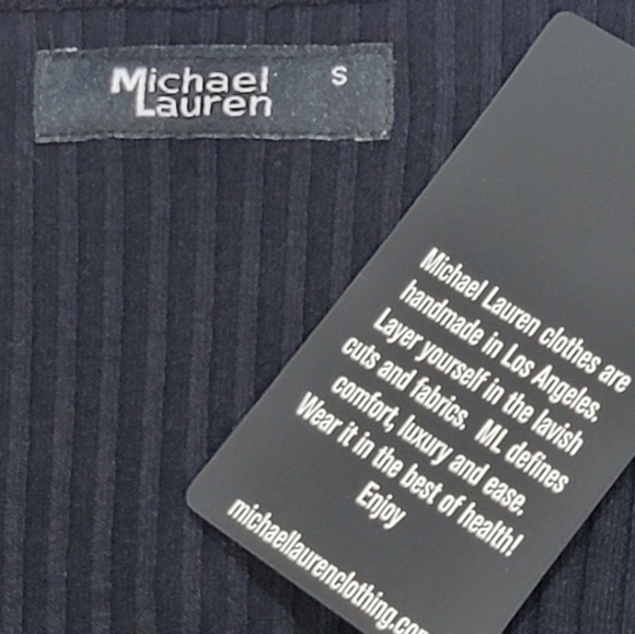 MICHAEL LAUREN Women's Size Small Rib Knit Lace Up Bodice, Bell Sleeve Mini Dres - Picture 3 of 11